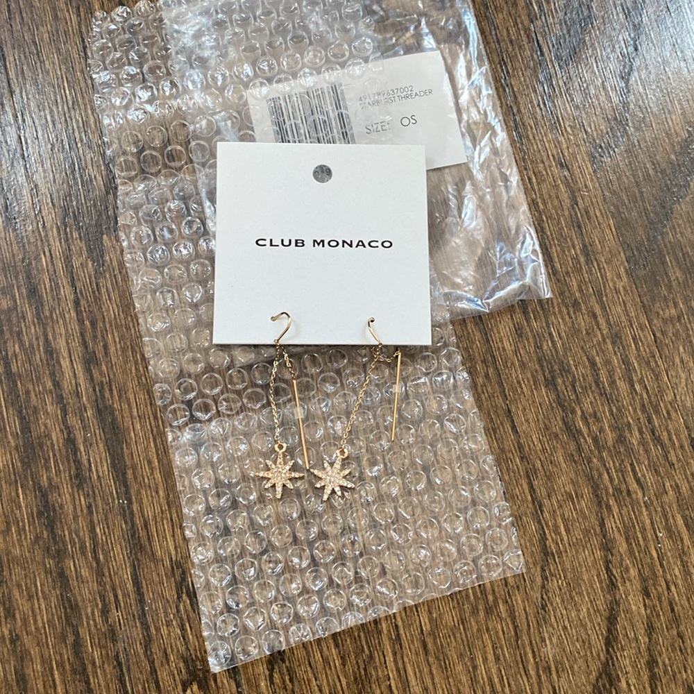 Club Monaco Starburst Threader Earrings - Picture 3 of 5